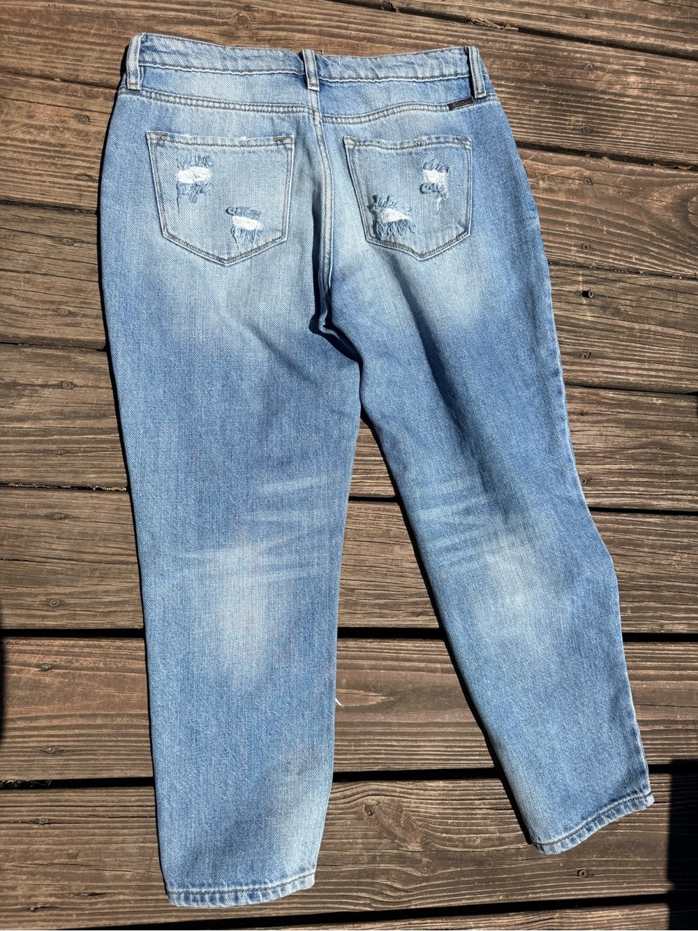 KanCan Light Blue Distressed Boyfriend Jeans - Picture 4 of 5